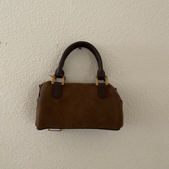 Brandy melville brown suede crossbody handbag - Picture 6 of 8